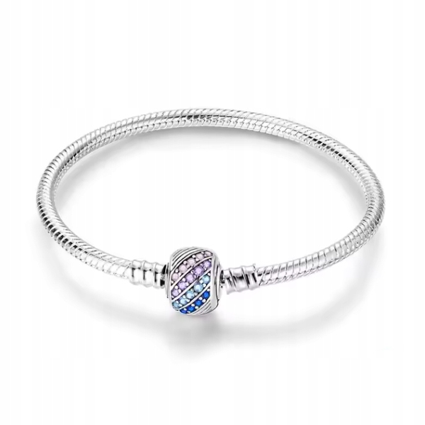 Modulární náramek s přívěsky a barevnými Zirkony , Stříbro 925, 1,9 9 Cm