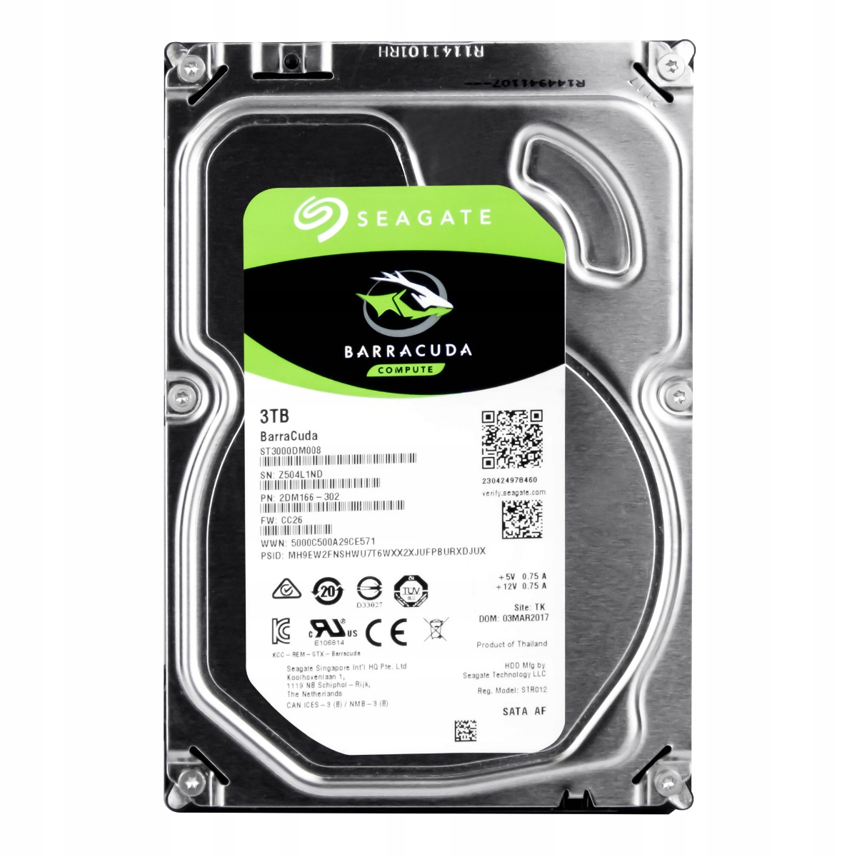 Seagate Barracuda 3TB 7.2K 64MB Sata III 3.5'' ST3000DM008