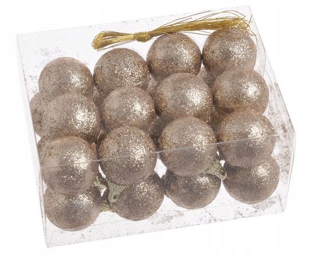 

Bombki styropianowe brokat święta Złoty 3cm s/24