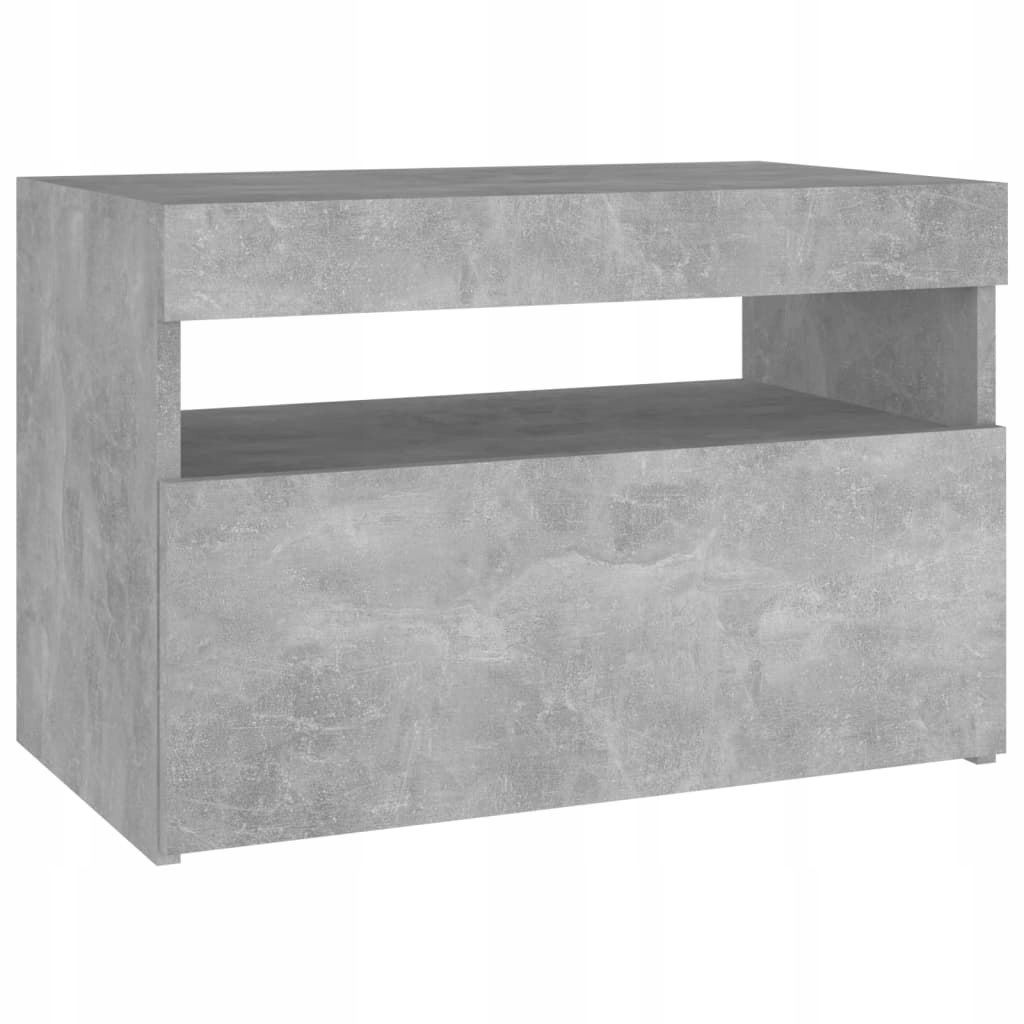 Szafka nocna z oświetleniem LED, szarość betonu,