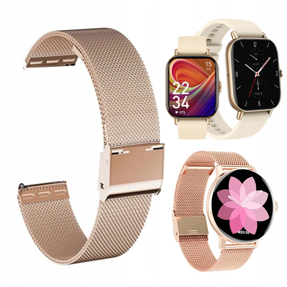 

Bransoleta Złota 20 MM Do Smartwatch DT94 DT2 DT4