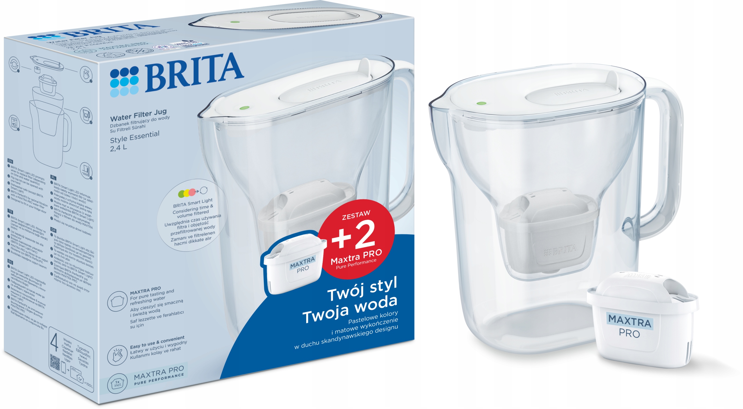 Dzbanek filtrujący Brita Style Essential 2,4l biały 2 wkłady