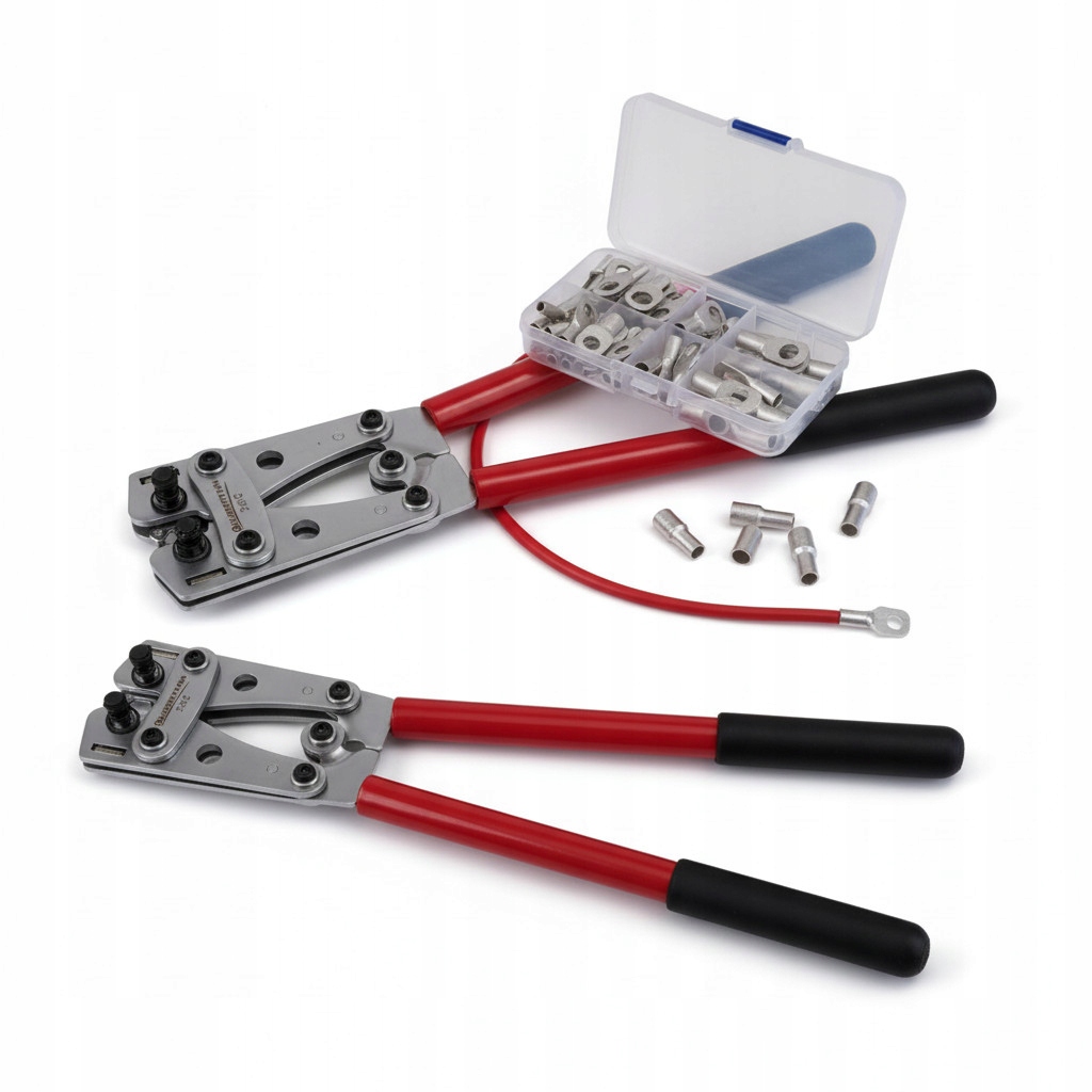 ZACISKARKA PRASKA DO KABLI TULEJEK PRZEWODÓW 6-50 + KOŃCÓWKI OCZKOWE / SET Model K055/SET