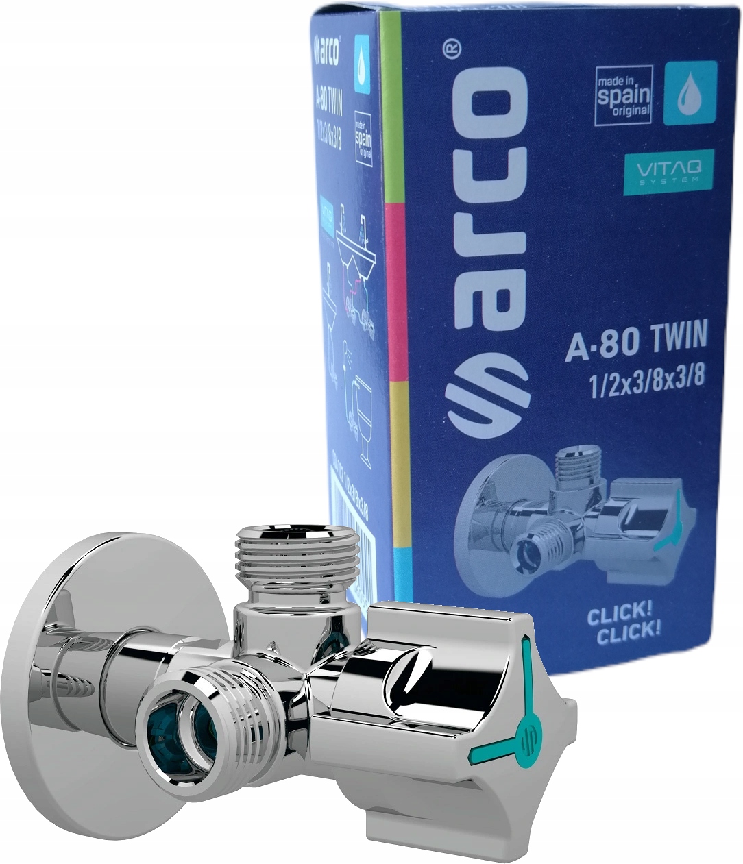 Zawór podwójny 1/2x3/8x3/8 ARCO TWIN COMBI