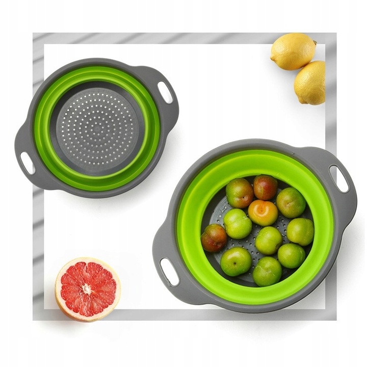 DRUSZLAK SILIKONOWY SKŁADANY DO ZLEWU DO MAKARONU Z RĄCZKĄ Marka Azaris