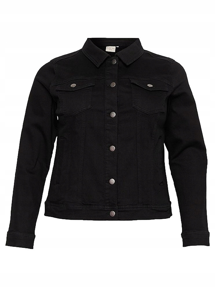 Kaffe Pohodlná Černá Bavlněná Džínová Bunda K367 42