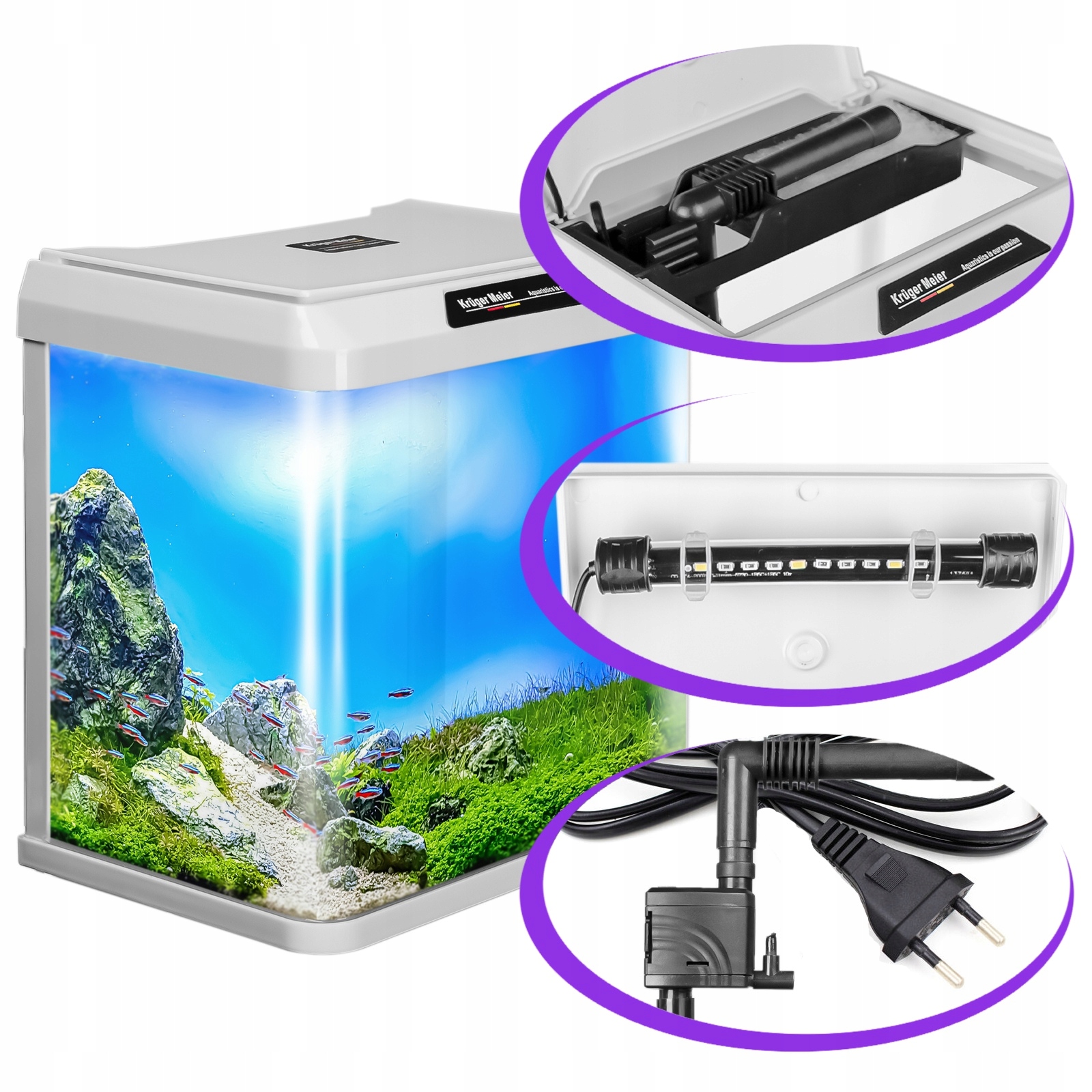 Levně Minimalistické Akvárium 7L S Led Ideální Do Kanceláře, Pokoje A Pro Začátek