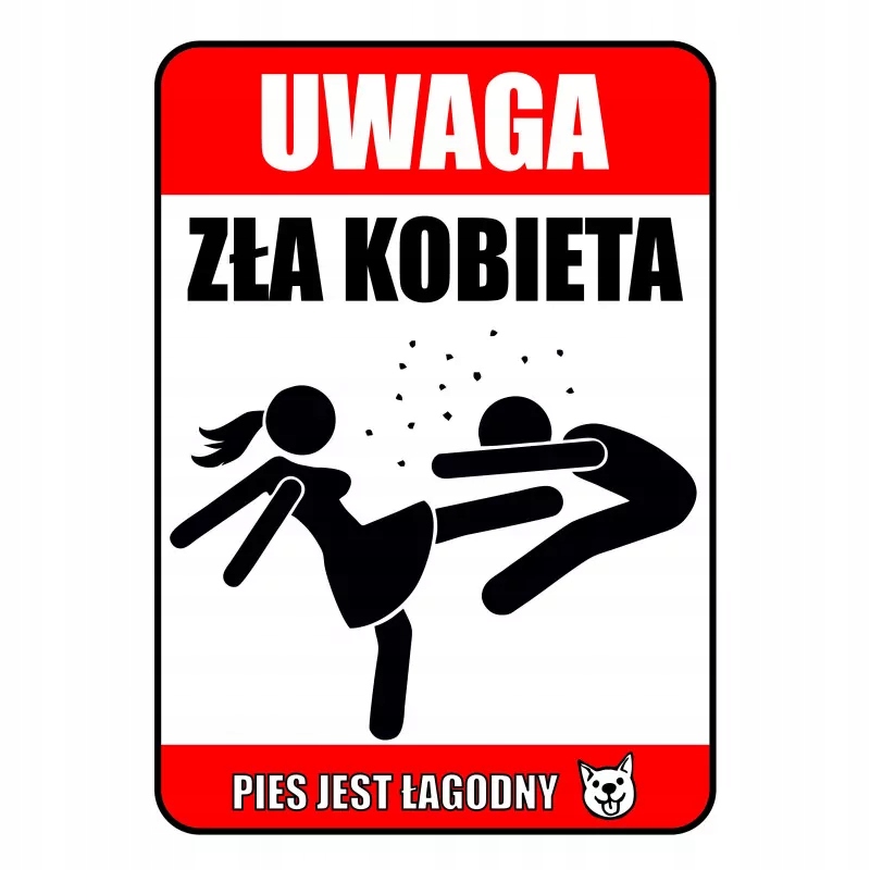 

Tabliczka informacyjna A5 Zła Kobieta Pcv
