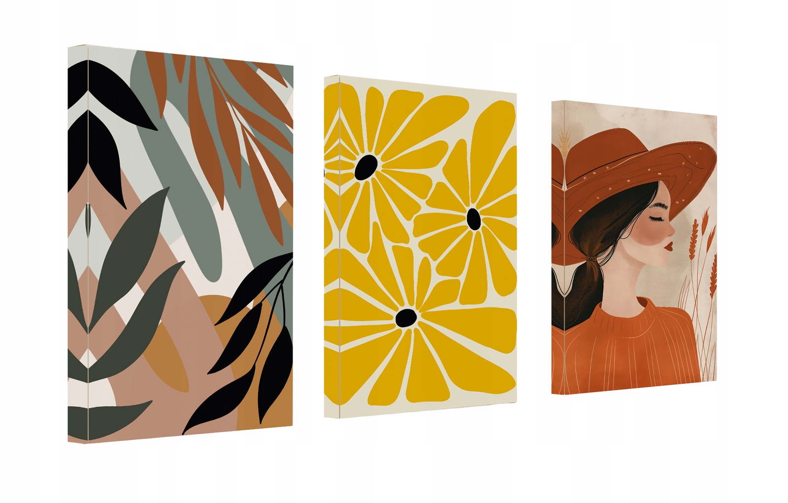 Moderní Obraz Do Obývacího Pokoje, Ložnice Na Plátně Triptych Styl Boho 120x60