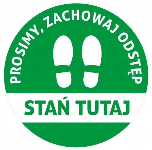 NAKLEJKA NA PODŁOGĘ 30cm STAŃ TUTAJ