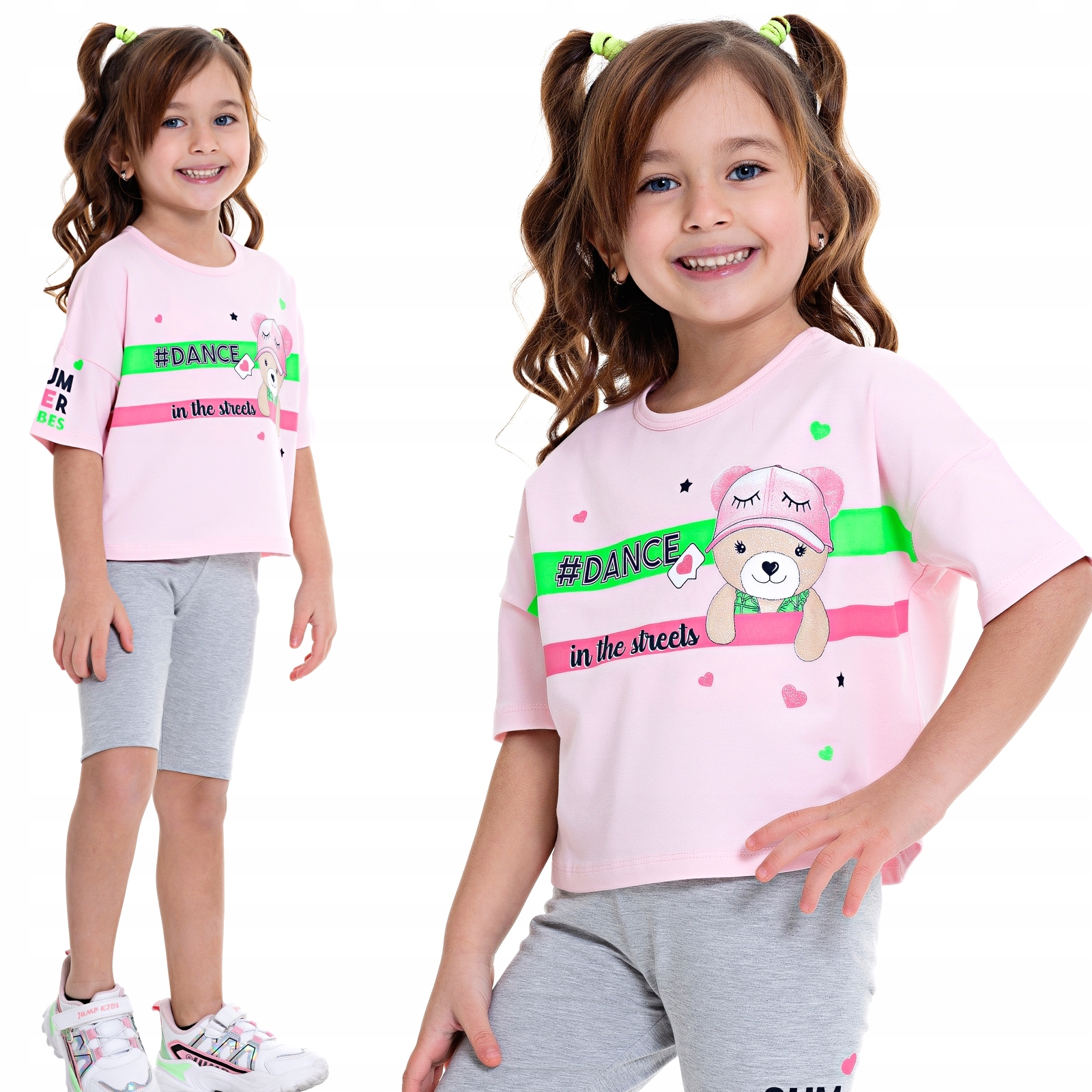 

Komplet T-shirt Top Getry Krótkie Miś Bawełna 116