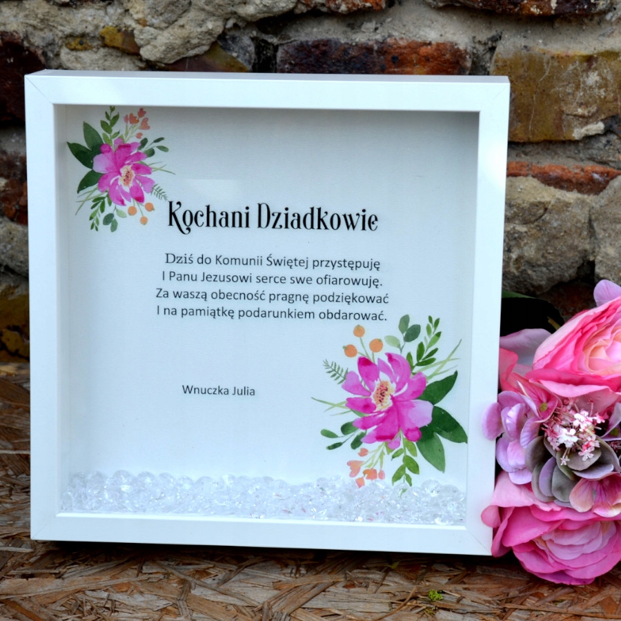 Podziękowanie Ramka I Komunia dla Matki Chrzestnej Przeznaczenie dla rodziców chrzestnych