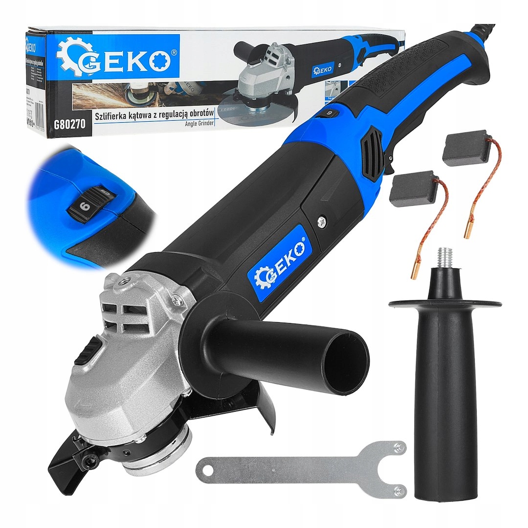 Úhlová bruska 125 mm Silná 1200 W s regulací otáček Přesná Geko