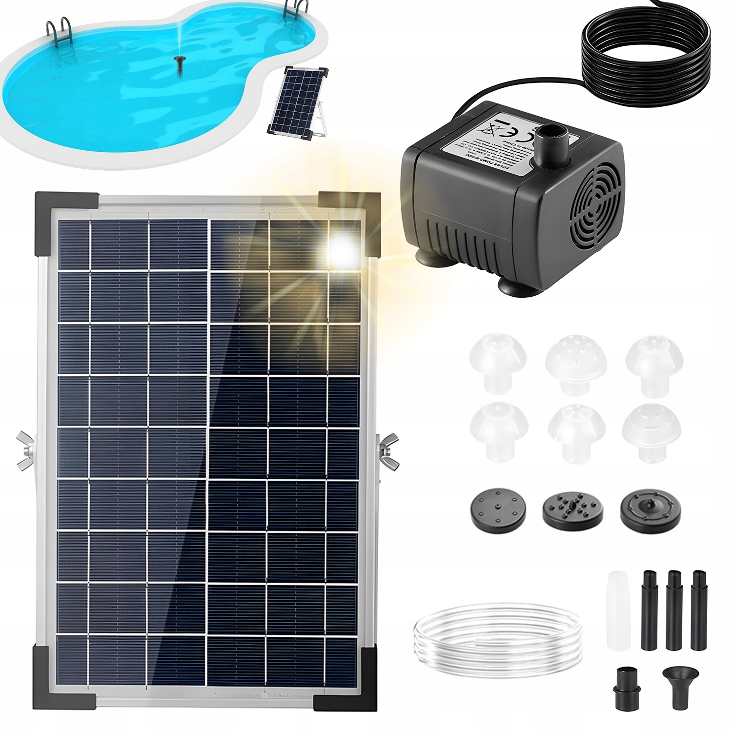 Fontána Do Vody Bazénu Plovoucí Jezírko 5W 150 L/h