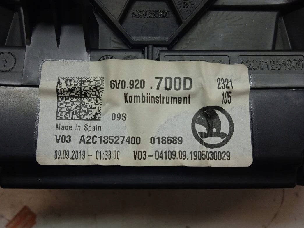 dials 6V0920700D 1.0 MPI 60KM Skoda Fabia III (2014- )