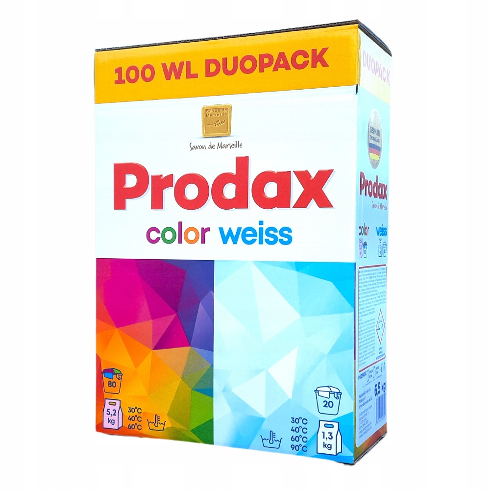 Prášek Prodax Hybride 6,5 kg 100 praní Pro barvu i pro bílou