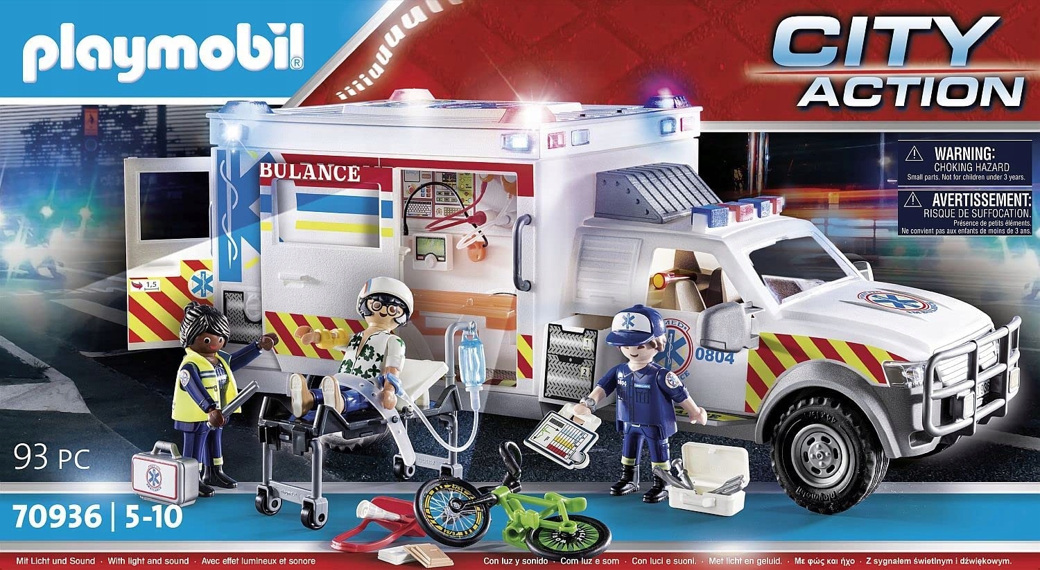 PLAYMOBIL AMBULANS KARETKA POGOTOWIA 70936 Materiał plastik inny