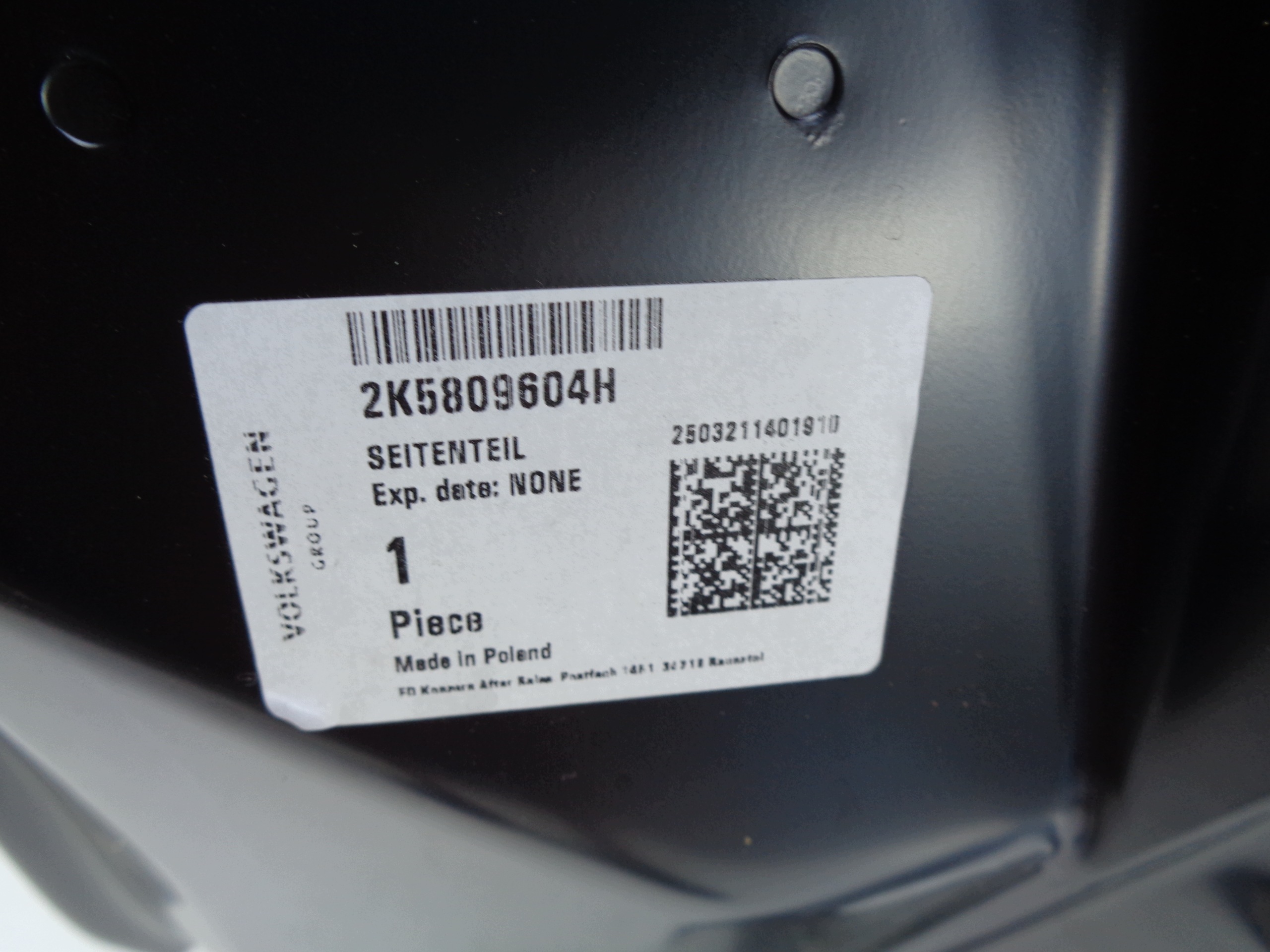 parafango Destra posteriore VW CADDY 2K 2K5 15- NR 52869