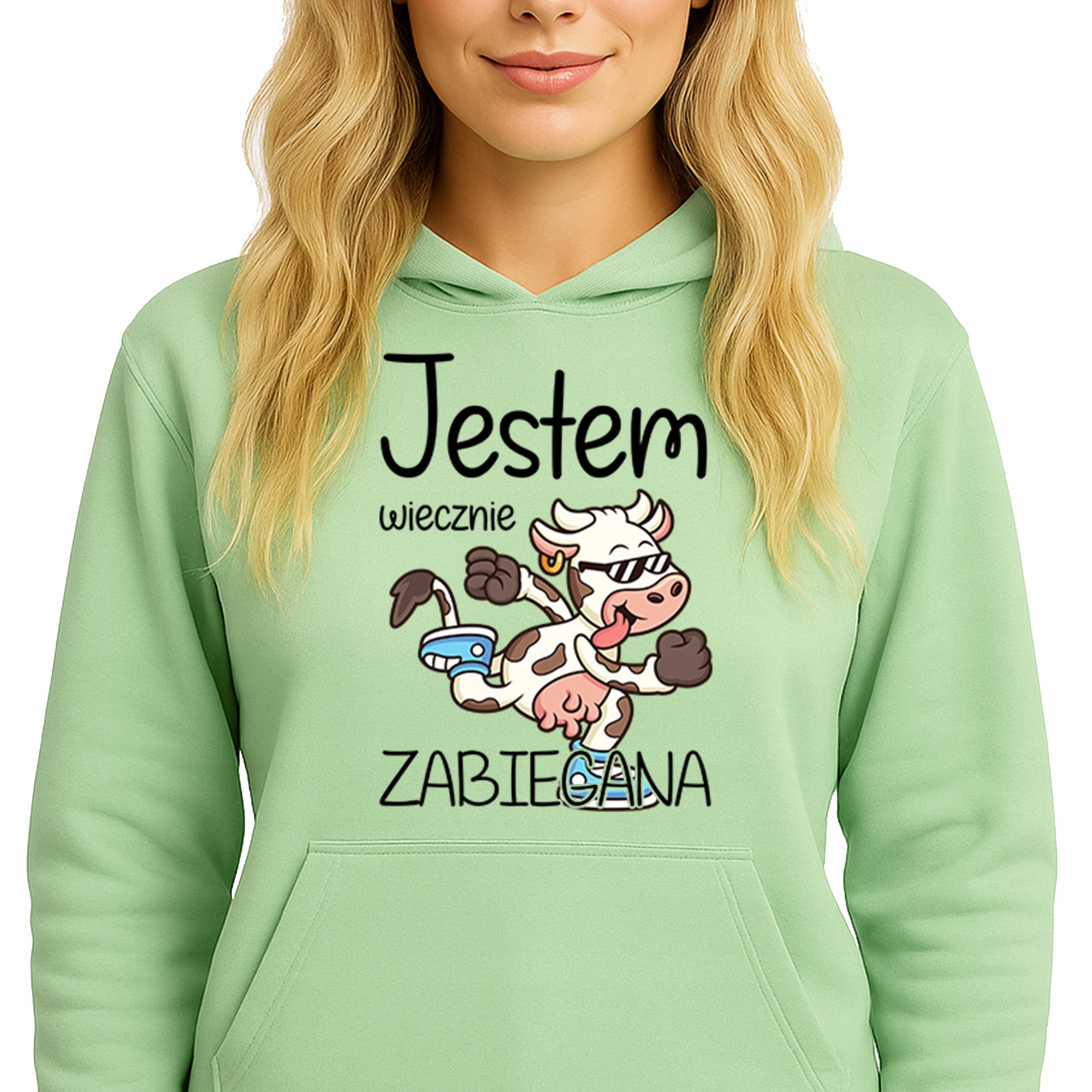 Mikina S Kapucí Zelená Bavlněná Hoodie Módní Věčně Upravená Vel M