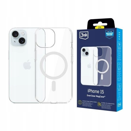 3mk ochranný kryt EverClear Magcase pro Apple iPhone 15 5903108657174
