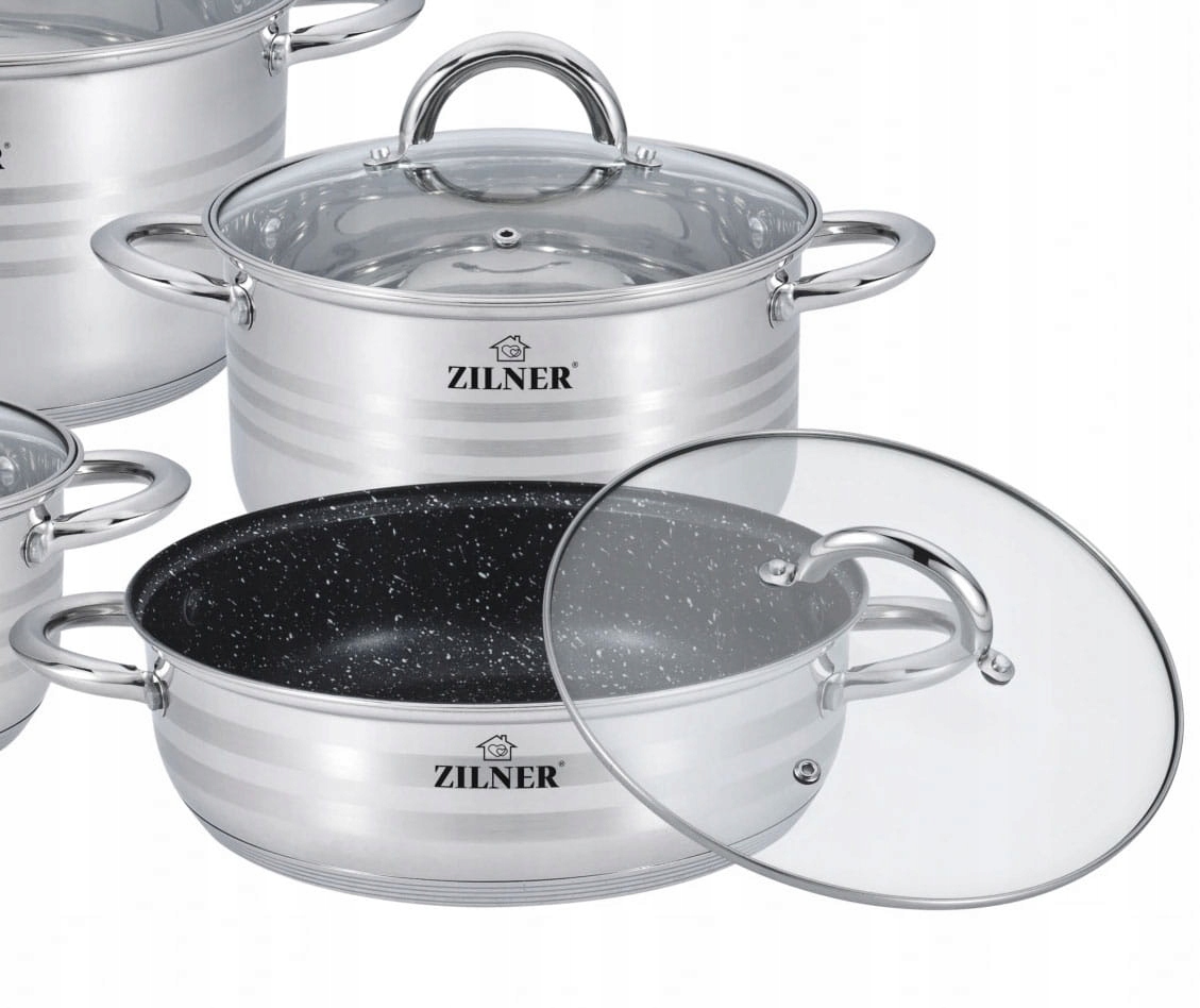 ZESTAW GARNKÓW STALOWYCH 12 ELE ZILNER ZL-8102 Kolor srebrny wielokolorowy