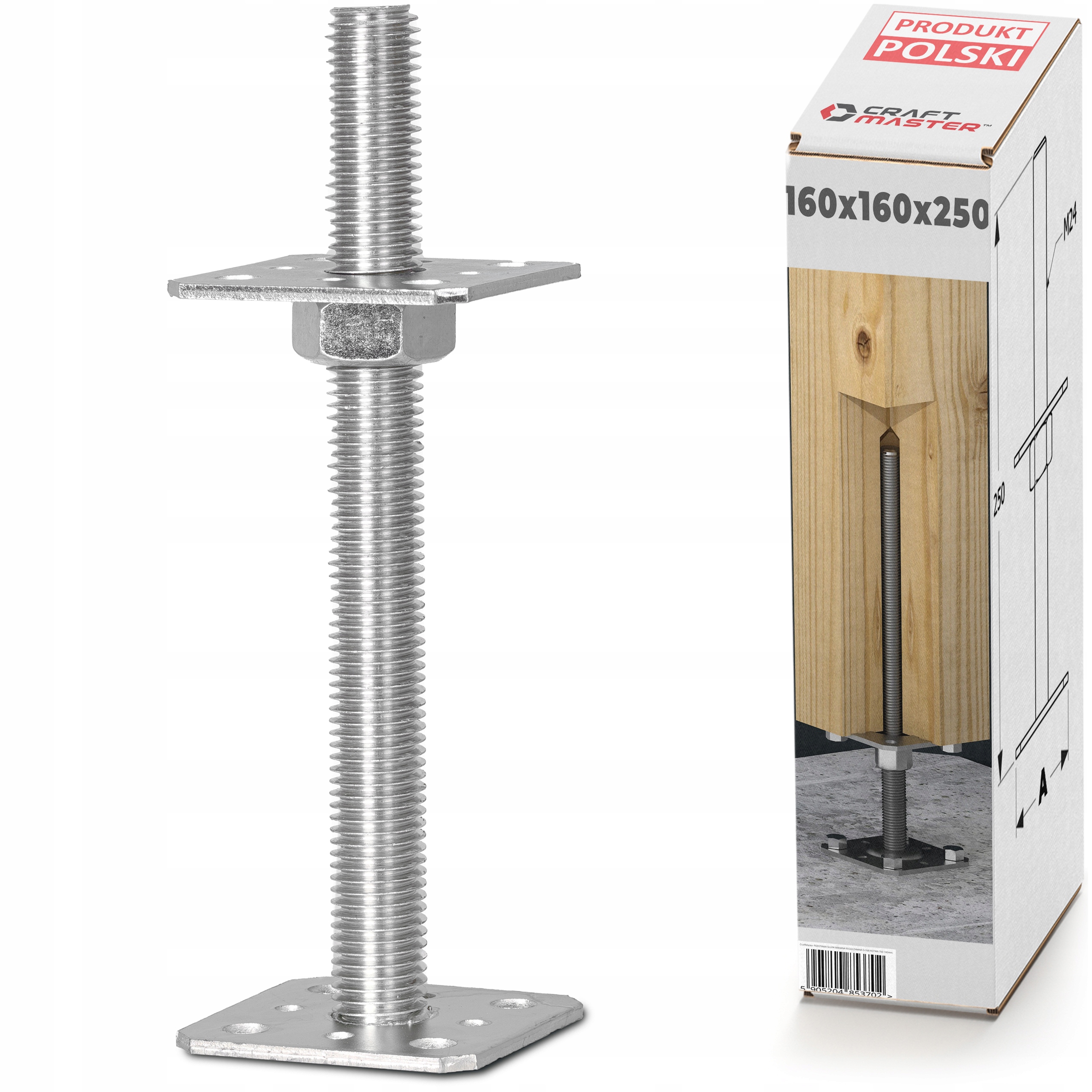 

Podstawa Słupa 160x160x250 Regulowana Wysokość