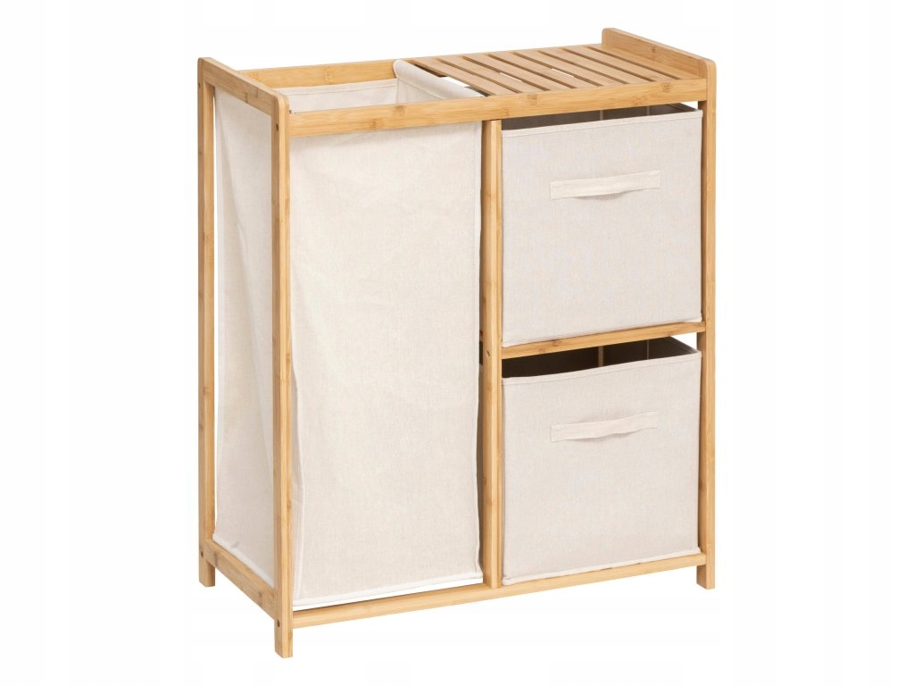 Bambusový regál s košom na bielizeň Tidy Box, 66 x 33,3 x 78,5 cm