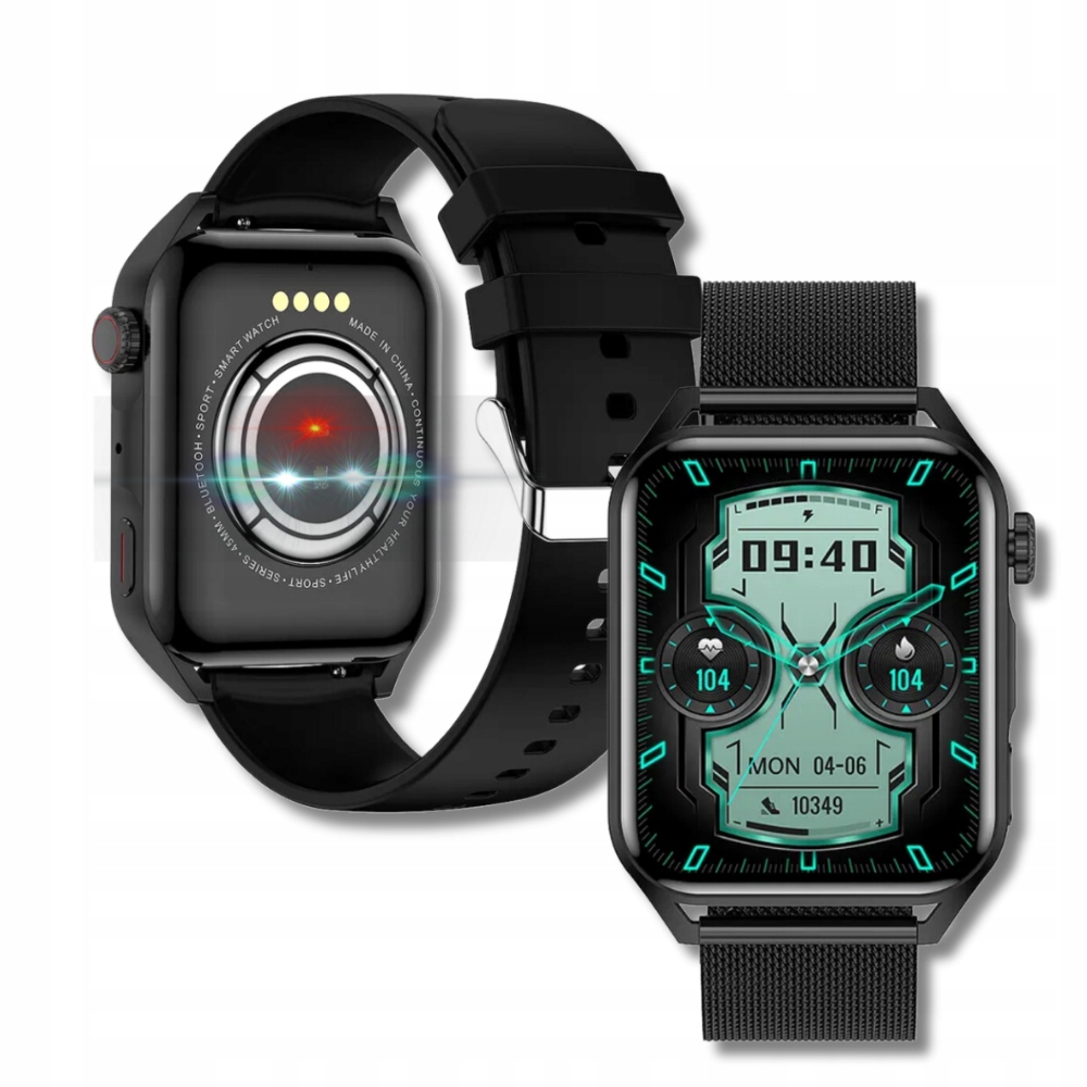 SMARTWATCH ZEGAREK MĘSKI MENU PL ROZMOWY SPORT POWIADOMIENIA PULS AMOLED Złącza brak