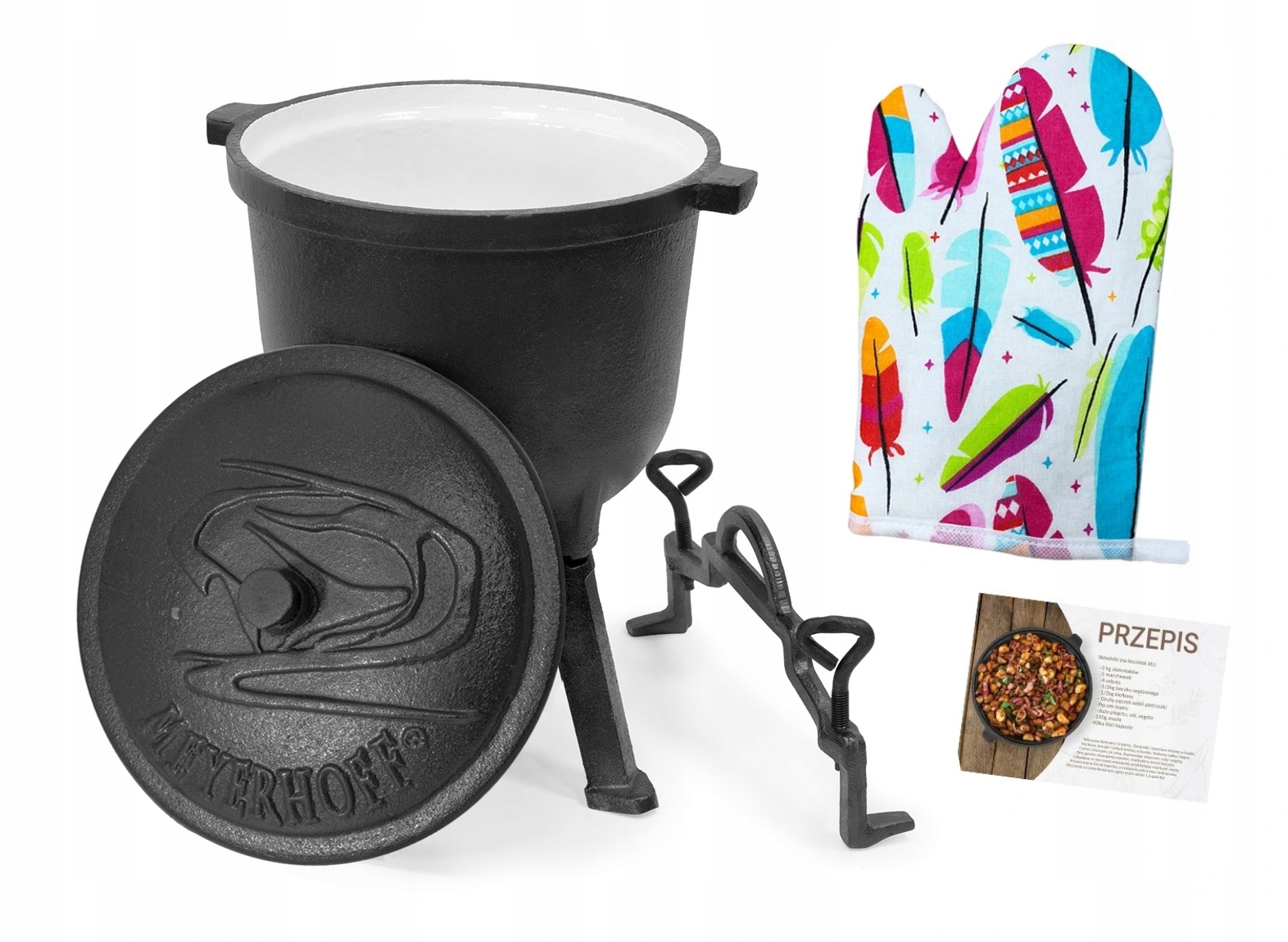 

Kociołek żeliwny Emalia garnek 10L Polskie Prażone