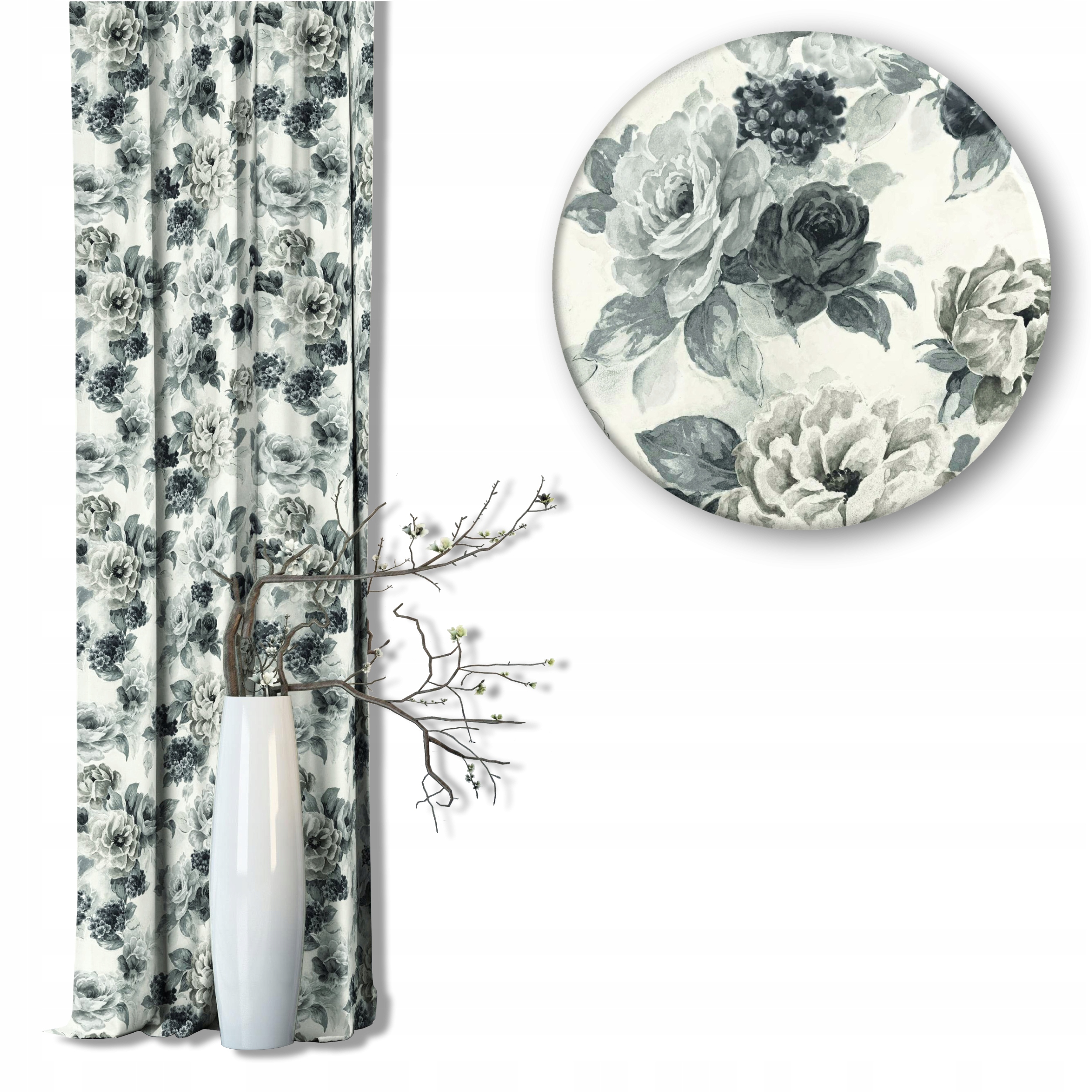 Závěs Samet Deco Tisk Magic Flowers Na Pásce Univerzální 140 x 250 cm
