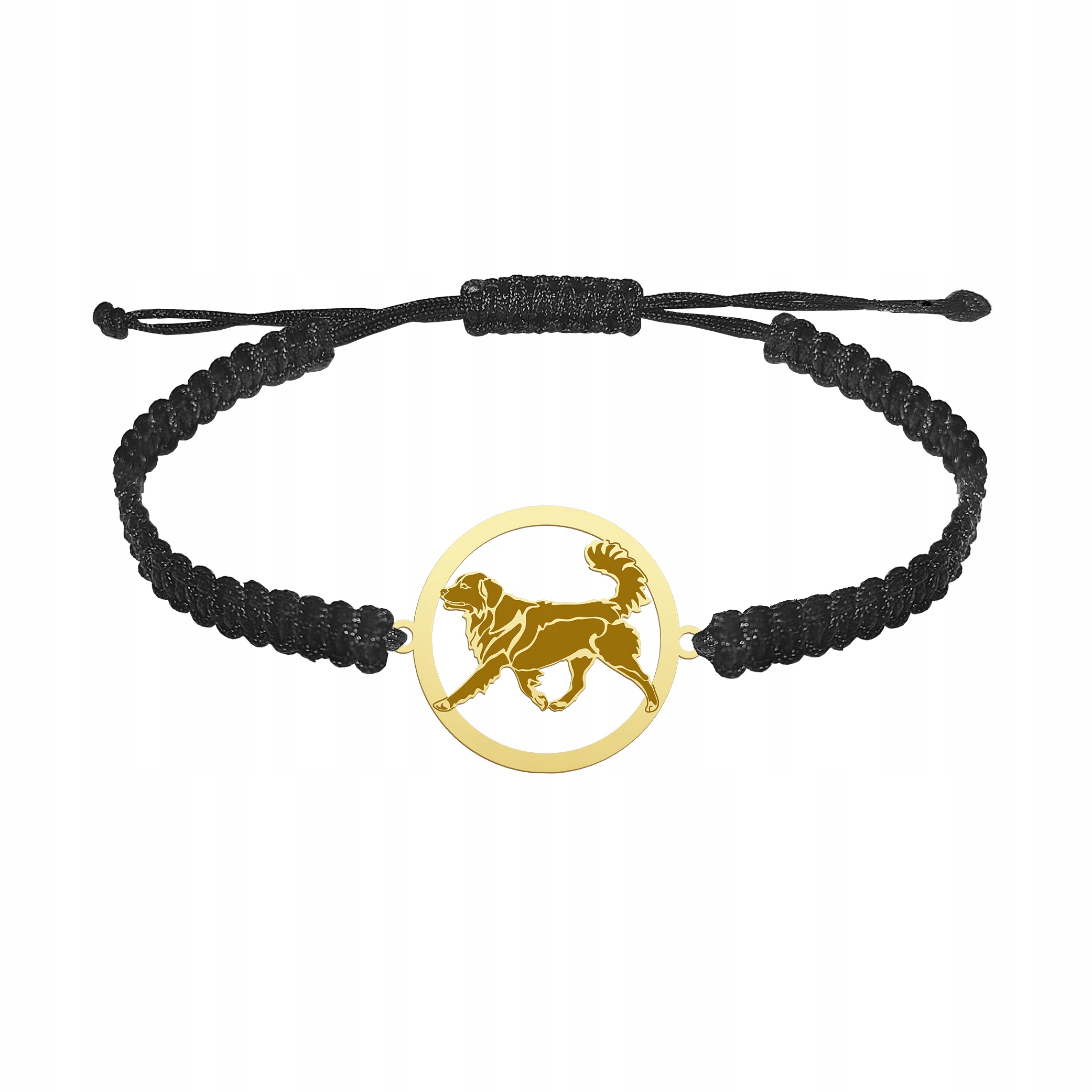 Zlatý náramek z Nova Scotia Duck Tolling Retriever 925 Makramé Gravírování