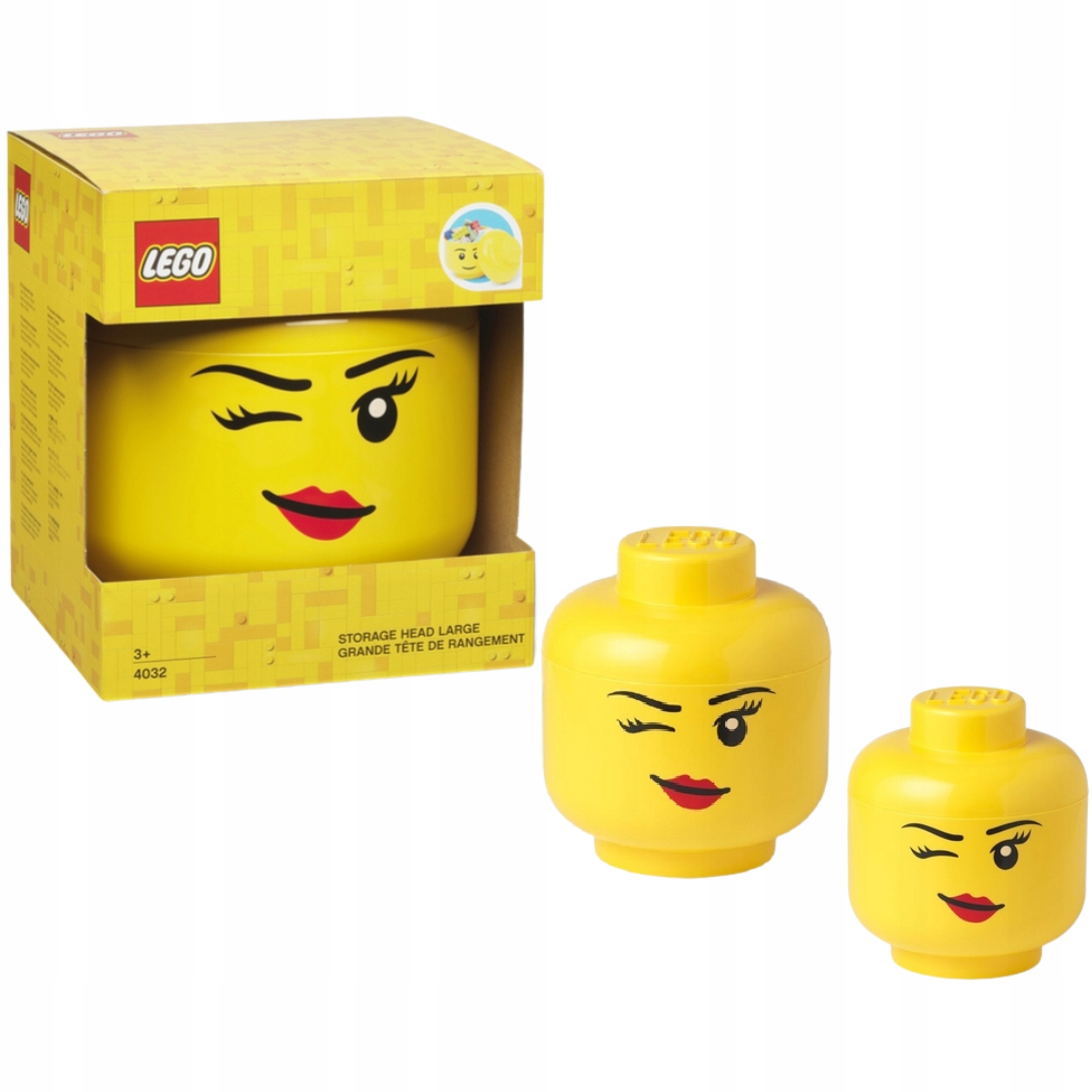 Lego plastová nádoba Sada 3 nádob hlava Lego Dívka