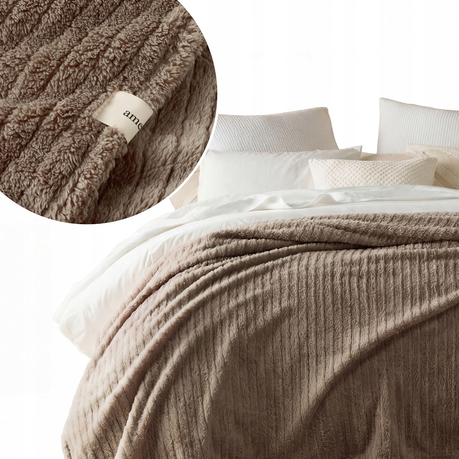 ROOM99 Deka 200x220 hnědá přehoz na postel silný pléd kvalita Premium Ame