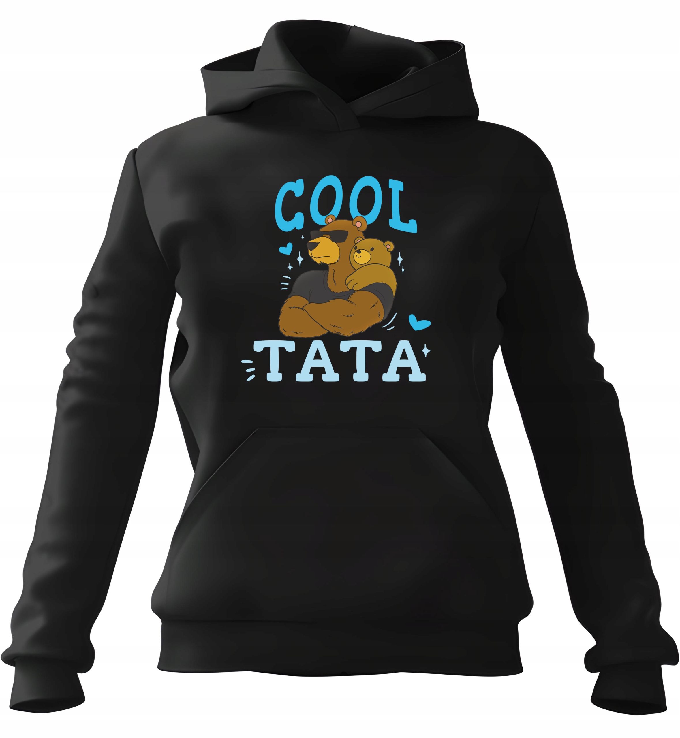 pánská mikina s kapucí Cool Tata Černá XL Dárek pro tátu Pro něj Chlap