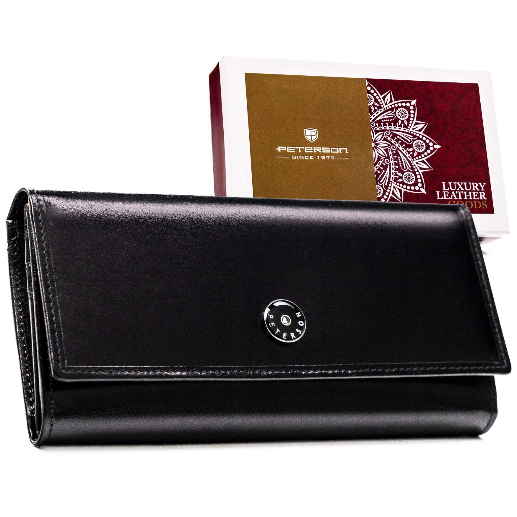 Portfel damski Peterson skórzany Rfid ze skóry naturalnej antykradzieżowy