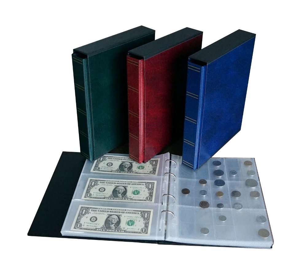 

Klaser Album Sh na monety i banknoty z futerałem