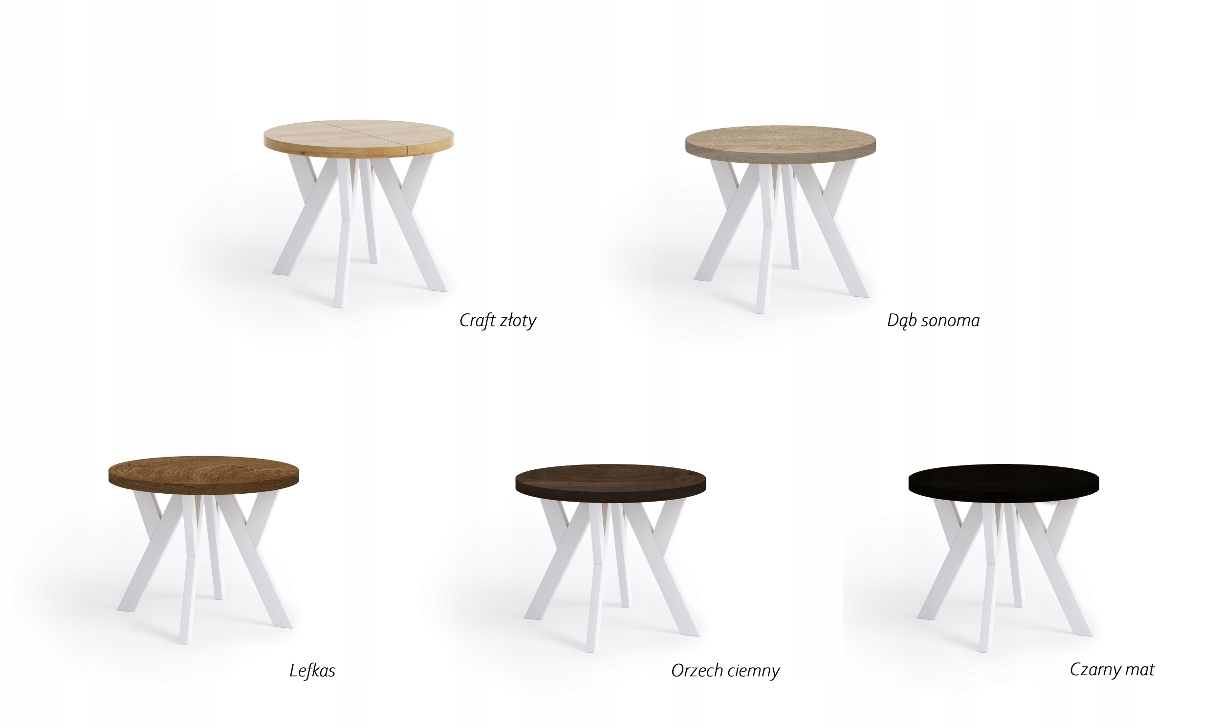 Stół skandynawski okrągły drewniany 90/130 Marka Jarych