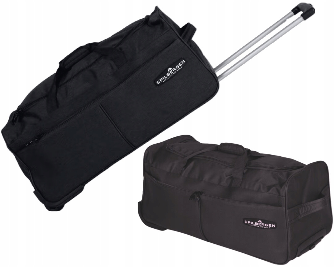 Torba Podróżna Na Kółkach Bagaż Walizka Duża 55 Lit Z Rączką Czarna