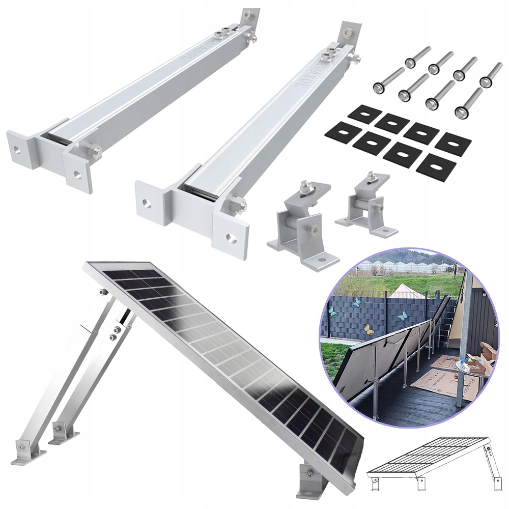 Držák Pro Solární Modul, Úhlový Hliníkový Držák, Stříbrná Barva