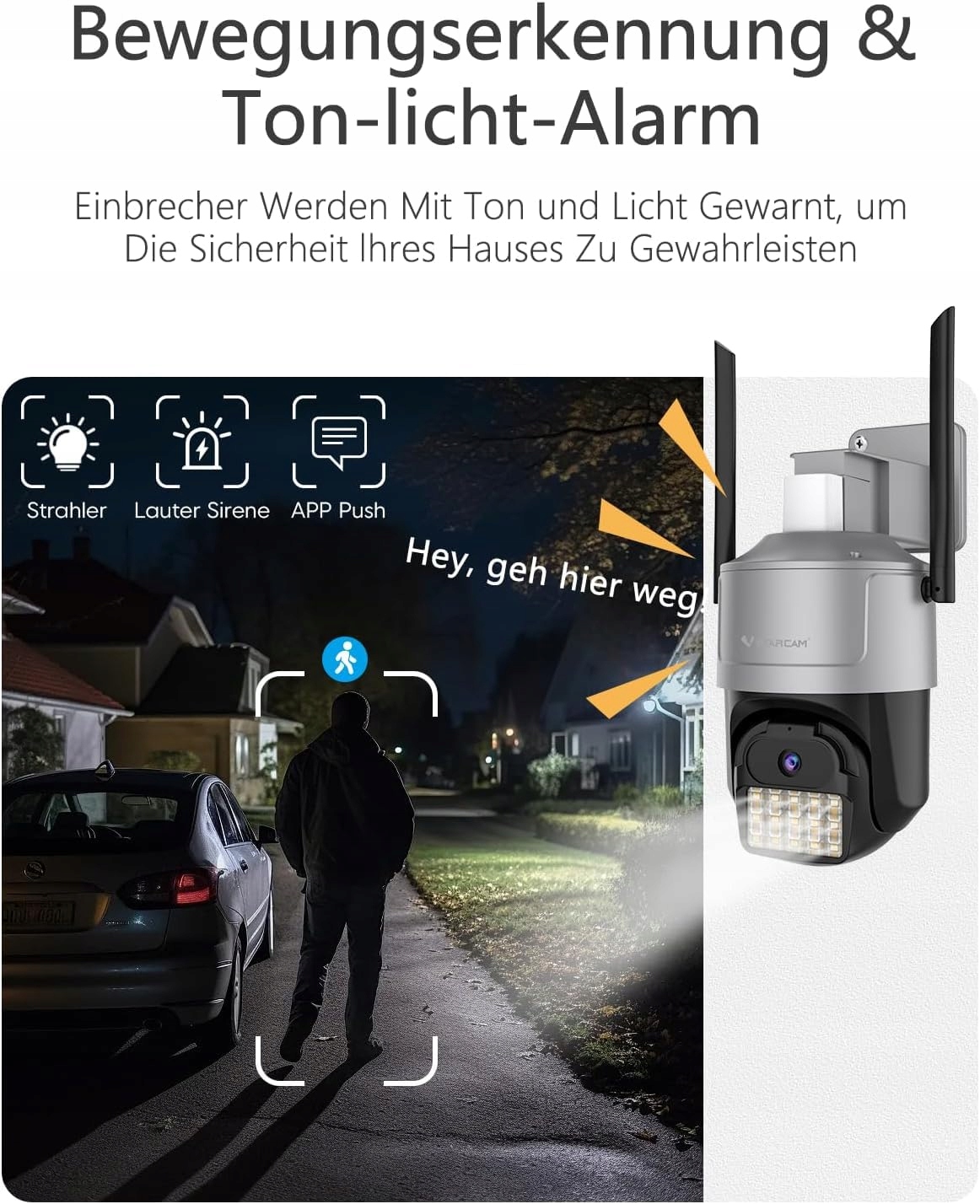 VSTARCAM Kamera Zewnętrzna 3K 5G 360° WiFi 100ft Nocne Widzenie Audio — miniatura 6