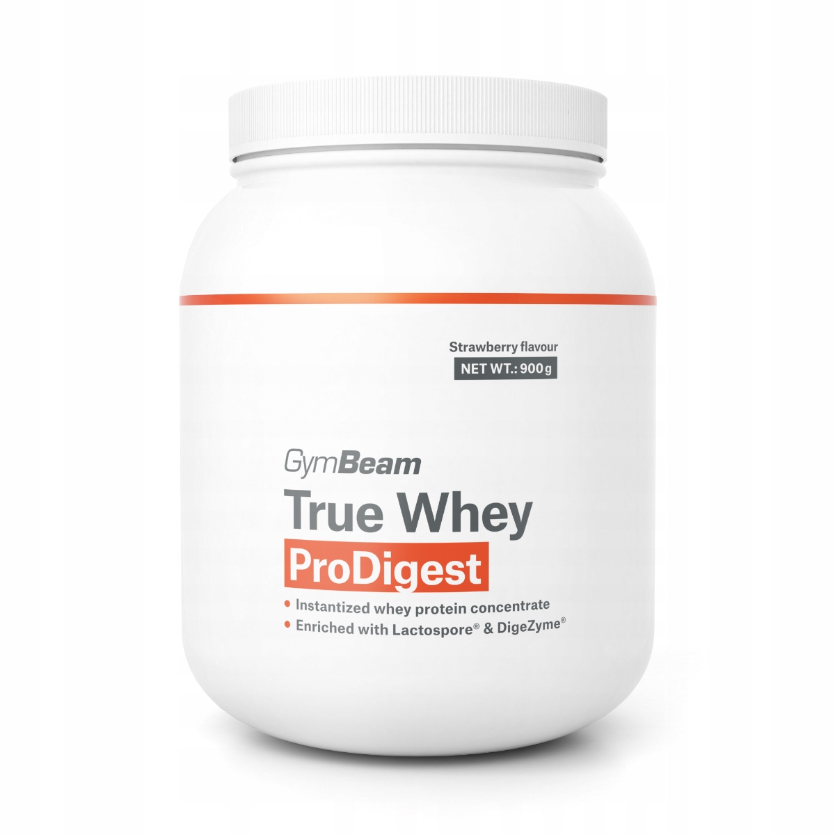 Syrovátkový Protein Wpc Doplněk Stravy True Whey Prodigest GymBeam 900 g jahoda