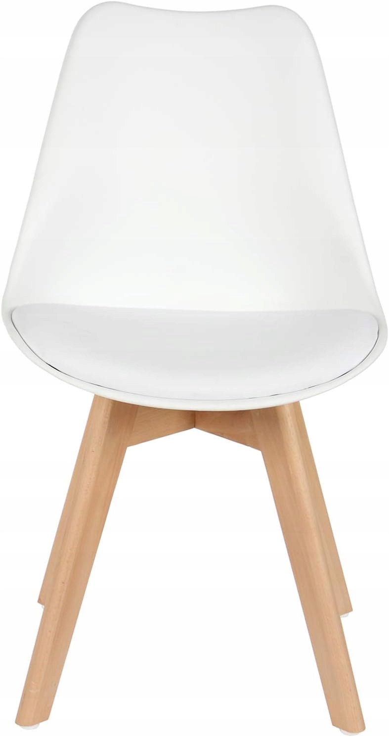 KRZESŁO Z PODUSZKĄ BIAŁE DSW DO JADALNI BIURA SALONU STYL SKANDYNAWSKI