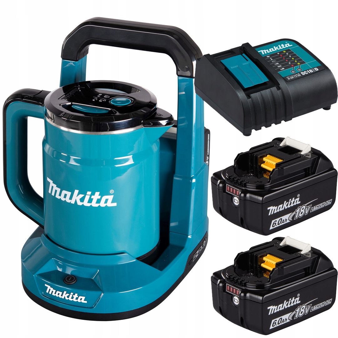 Akumulátorová kanvica Makita DKT360+ 2 akumulátory BL1860B 18V 2x6Ah nabíjačka