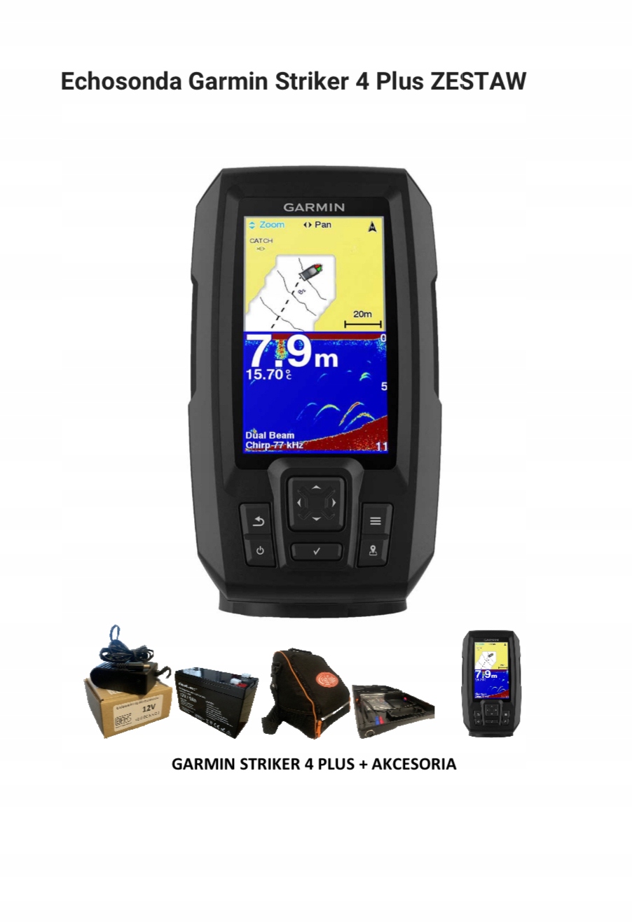 Echosonda Garmin Striker 4 Plus Zestaw