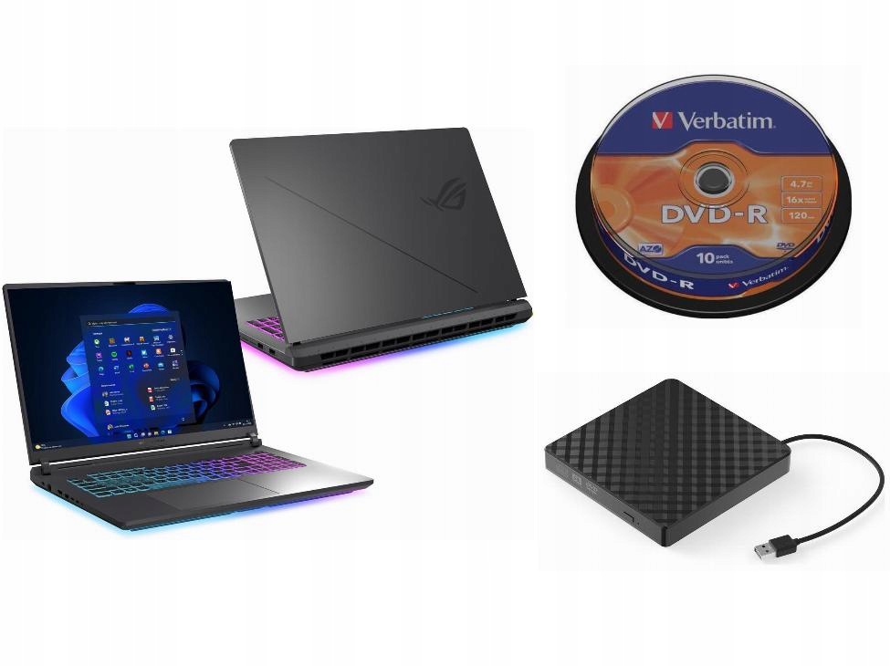 Laptop Asus Windows 11 Pro Intel Core Ultra 9 Zewnętrzny Napęd DVD 10