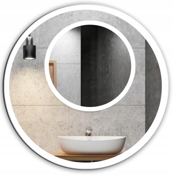 

Lustro Okrągłe Podświetlane Led Fi 80cm Łazienkowe