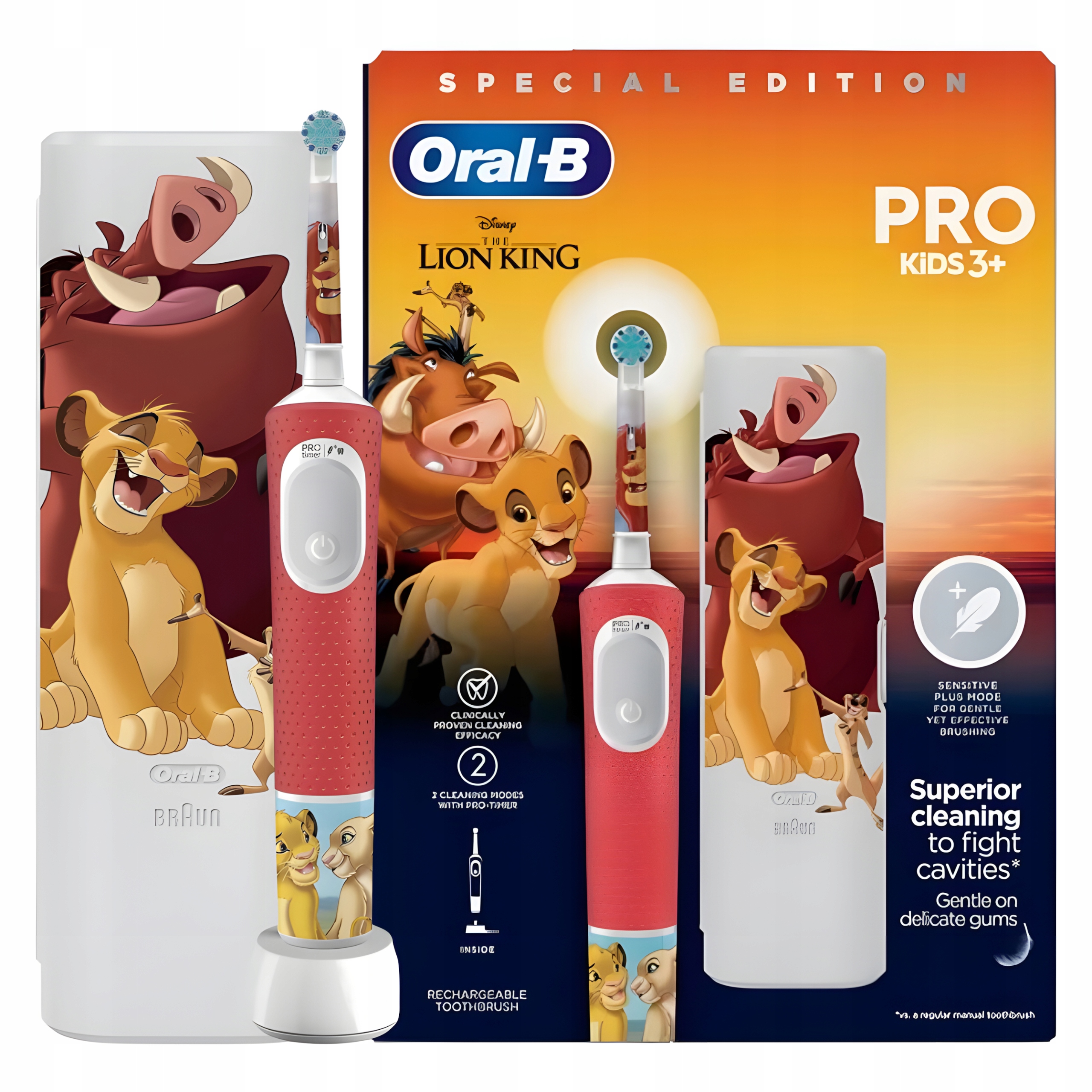 Oral-B Vitality Pro Kids Król Lew Szczoteczka Elektryczna dla Dzieci, Etui
