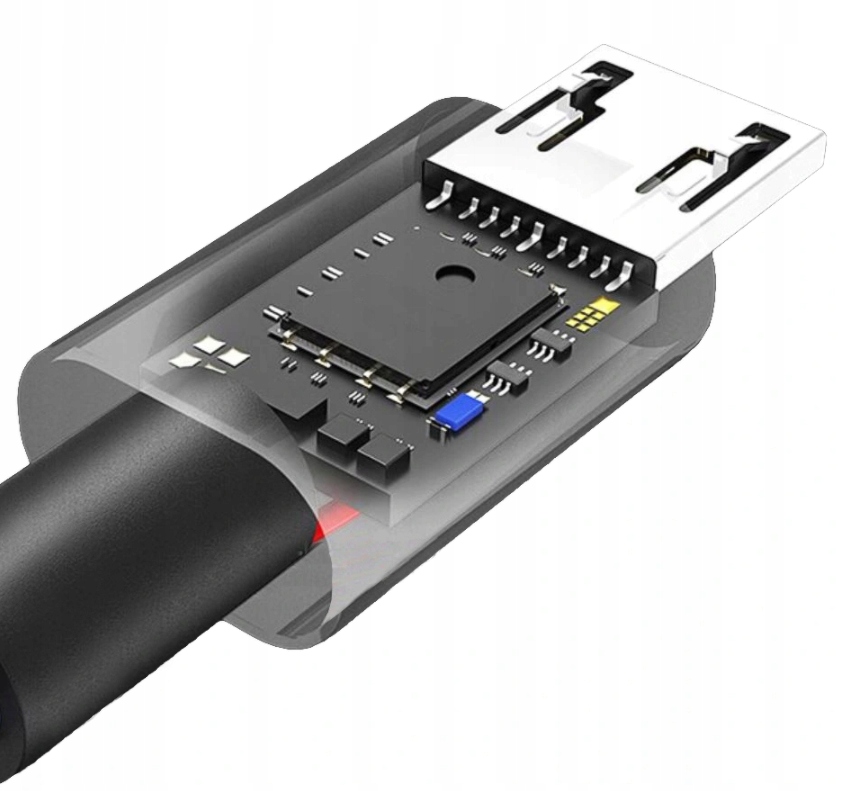 KABEL 3M MICRO USB SZYBKIE ŁADOWANIE QC 3.0 2A Złącza USB - microUSB typ B