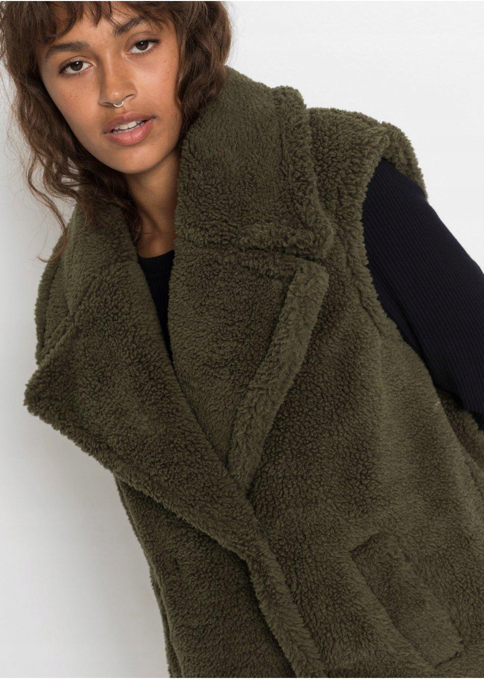 ZIELONA KAMIZELKA FUTRZANA BONPRIX 46 Płeć kobieta