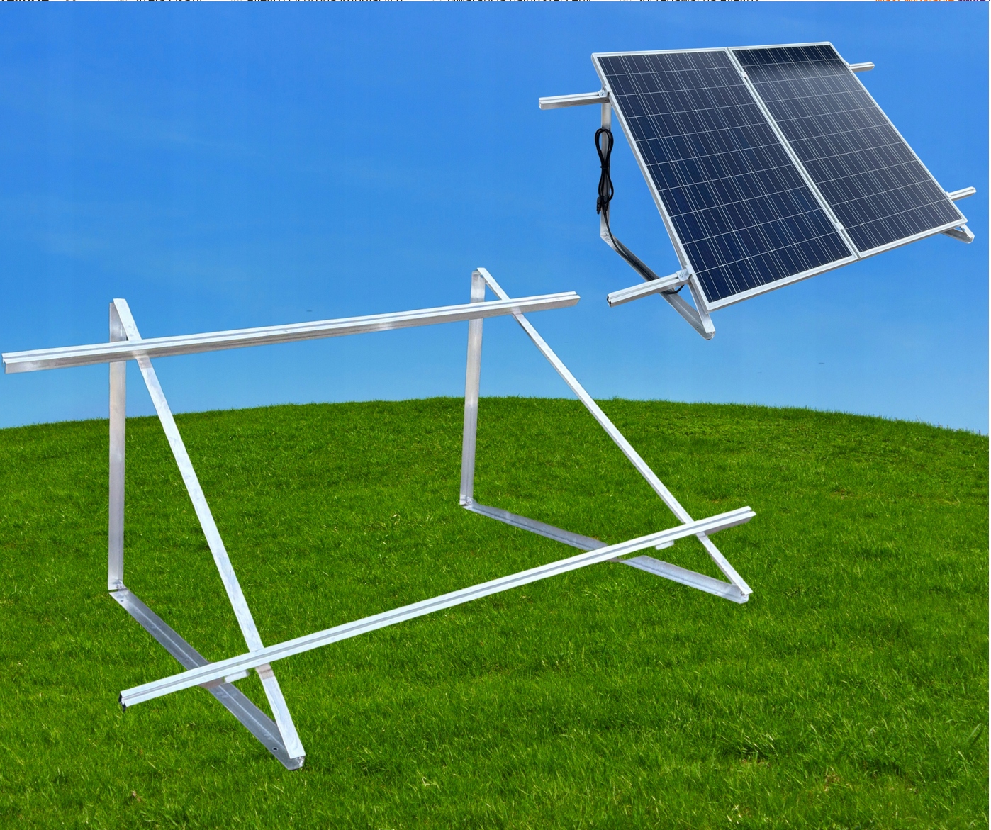 Montážní konstrukce, sada 2 Modulů Vertikálně Na Trojúhelníkech 35 stupňů